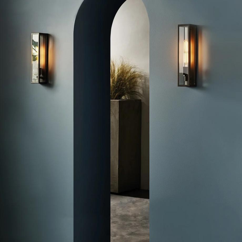 Washington matte black IP44 bathroom wall light The Urban Lighting